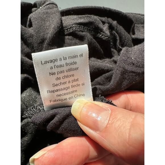 Bordeaux Black Strapless Linen Maxi Dress Ruched Bust Women’s S - Picture 8 of 12